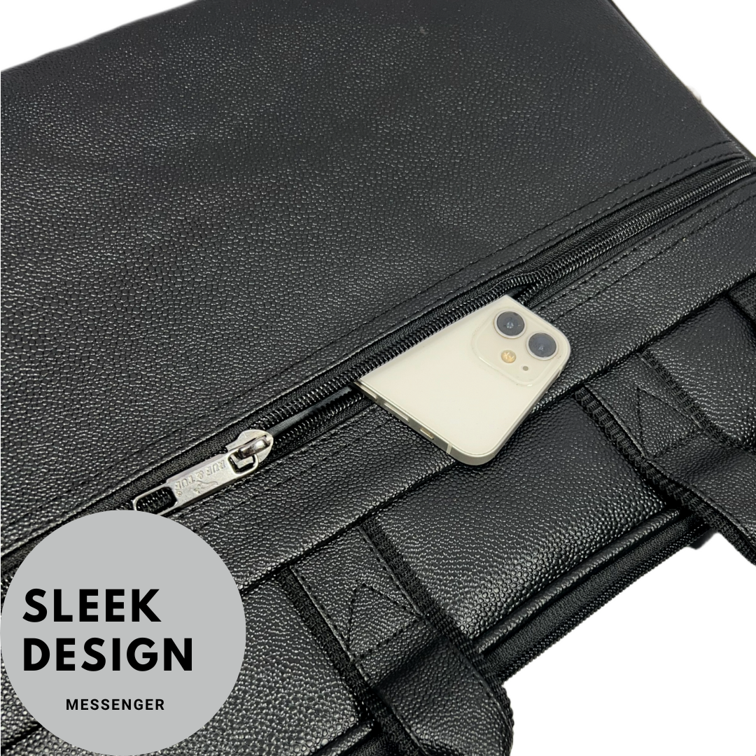 black office laptop bag messenger bag shoulder bag for men work bag leather executive bag