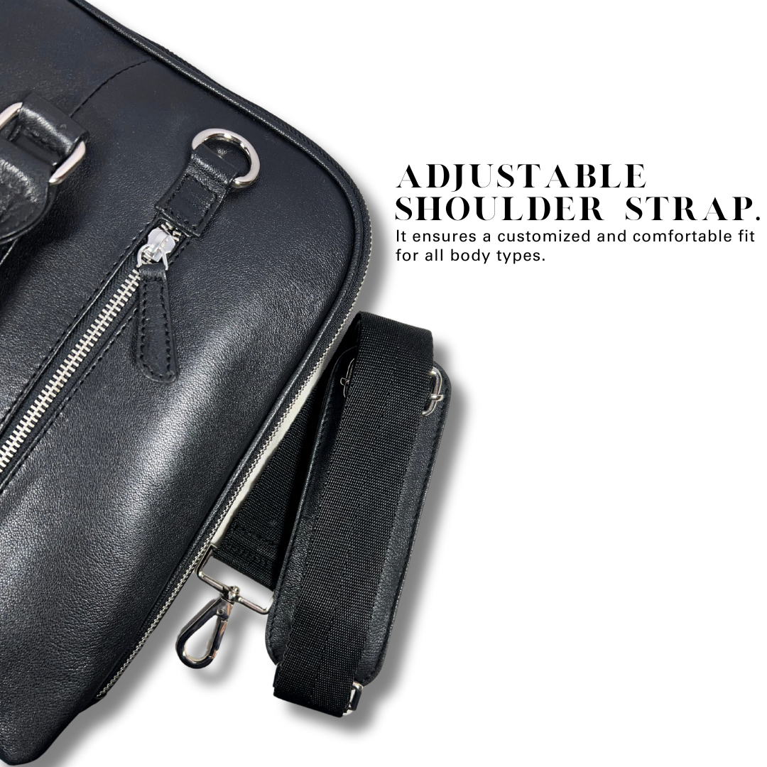 black office laptop bag messenger bag shoulder bag for men work bag leather executive bag