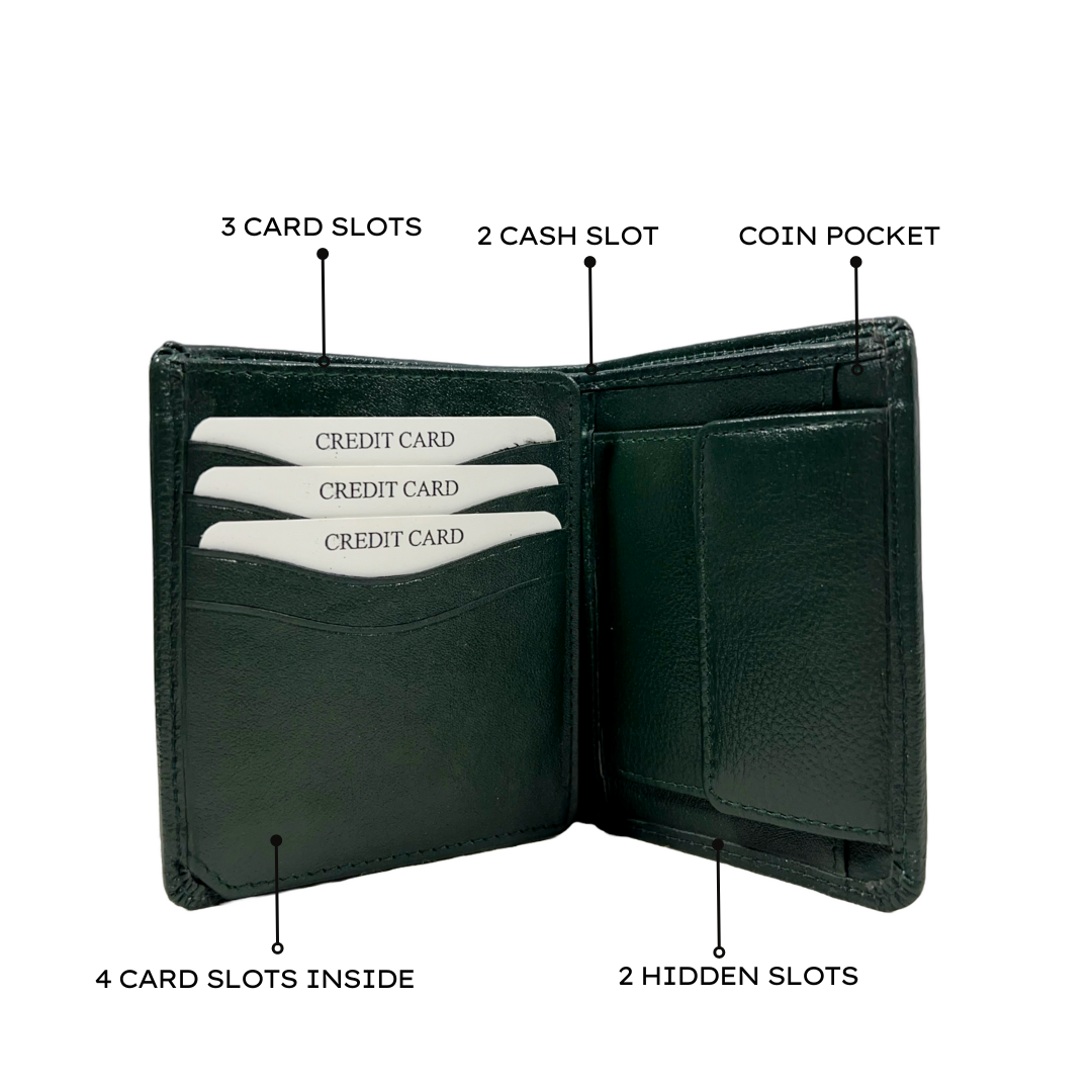 RUF & TUF coin purse for men | Green coin wallet